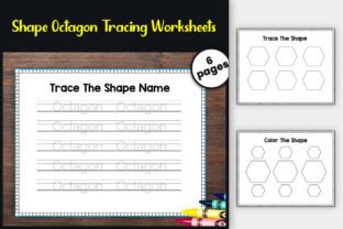 No-Prep Octagon Shape Tracing Worksheets Graphic by TheStudyKits ...
