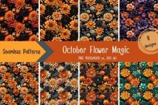 October Flower Magic Seamless Pattern Graphic by PannArtz Design ...