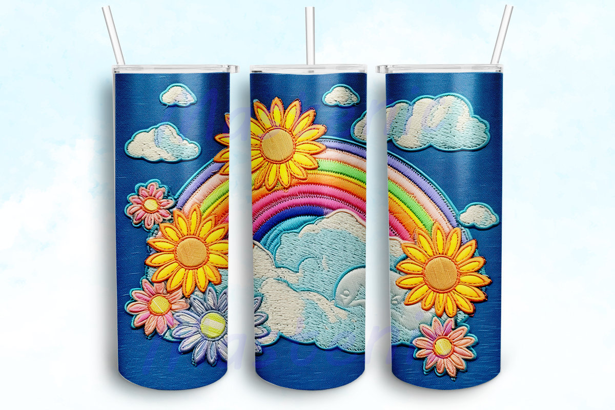 Rainbow Tumbler Sublimation Design Graphic by Mastenic · Creative Fabrica