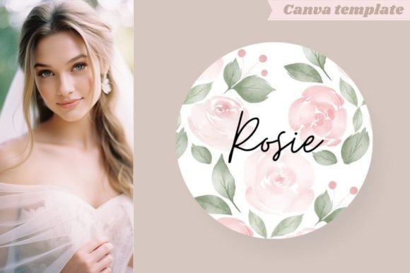Round Badge with Name - Canva Template