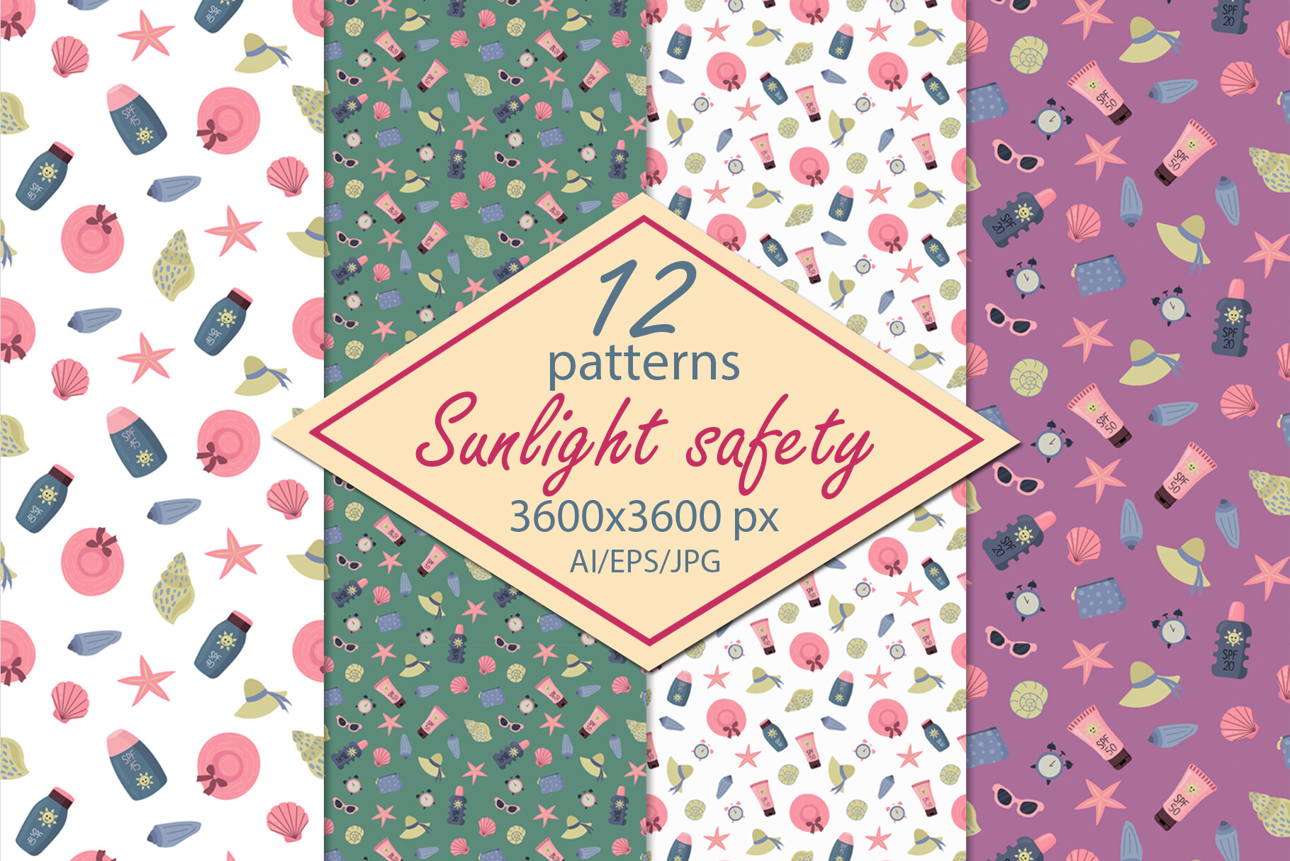 Sunscreen Paper Sunscreens - Digital Paper Graphic by HelgaKOV · Creative Fabrica