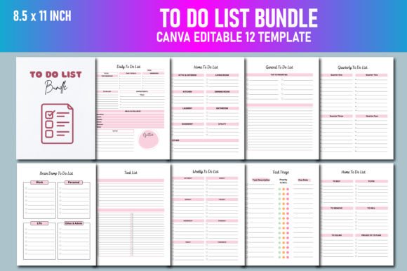 To Do List Bundle Canva KDP Graphic by Lavlu Creative Zone · Creative ...