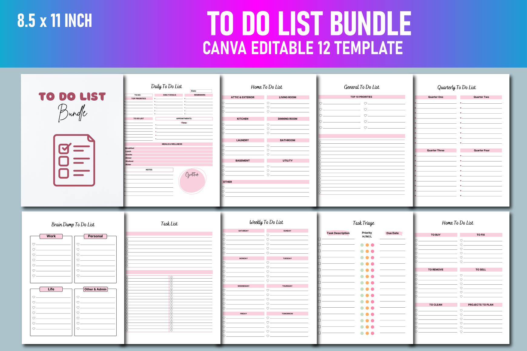 To Do List Bundle Canva KDP Graphic by Lavlu Creative Zone · Creative ...