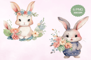 Watercolor Rabbit Clipart PNG Graphic by MariShop99 · Creative Fabrica