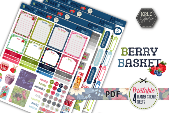 Berry Basket Printable Planner Stickers