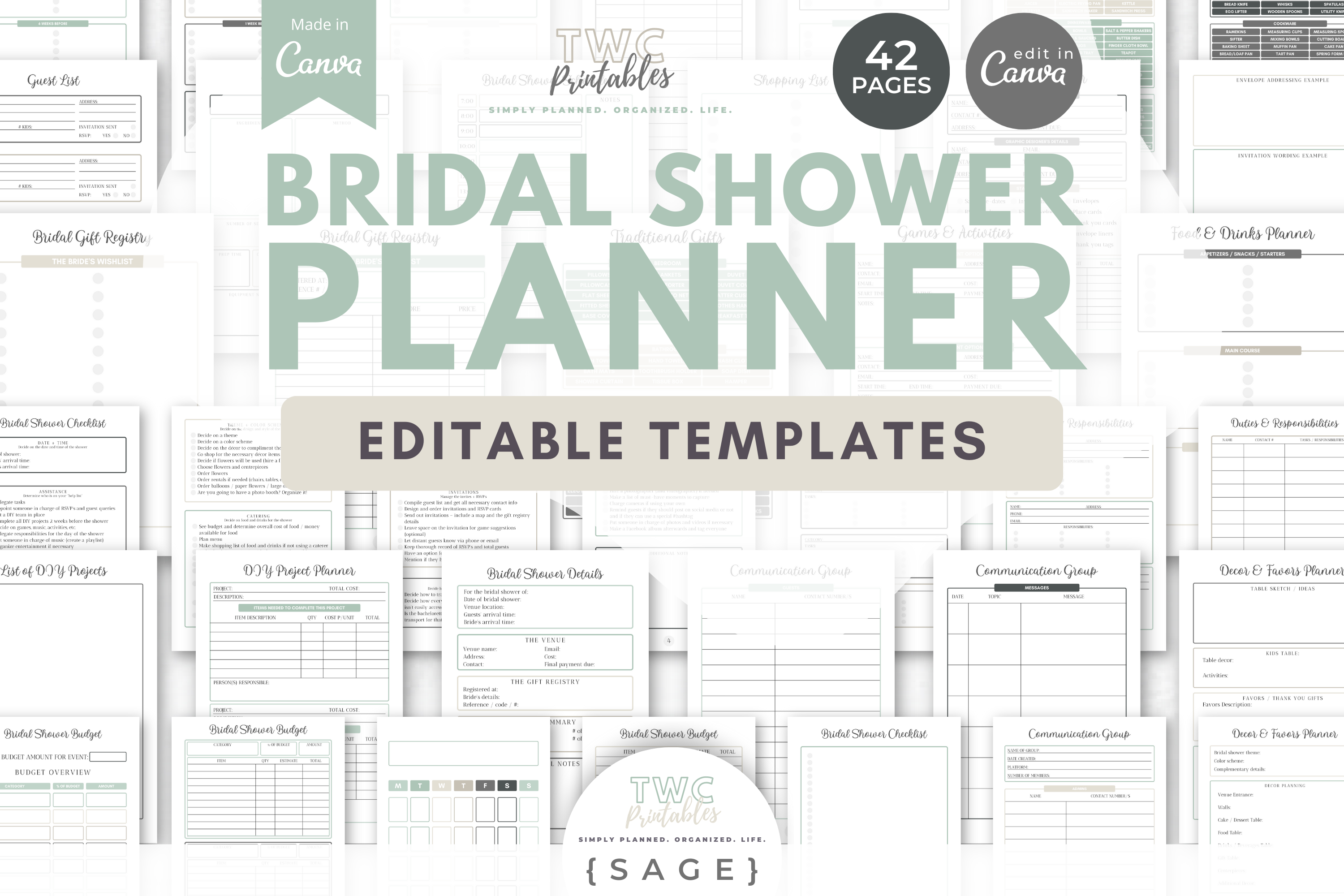 Bridal Shower Planner Canva Templates 6