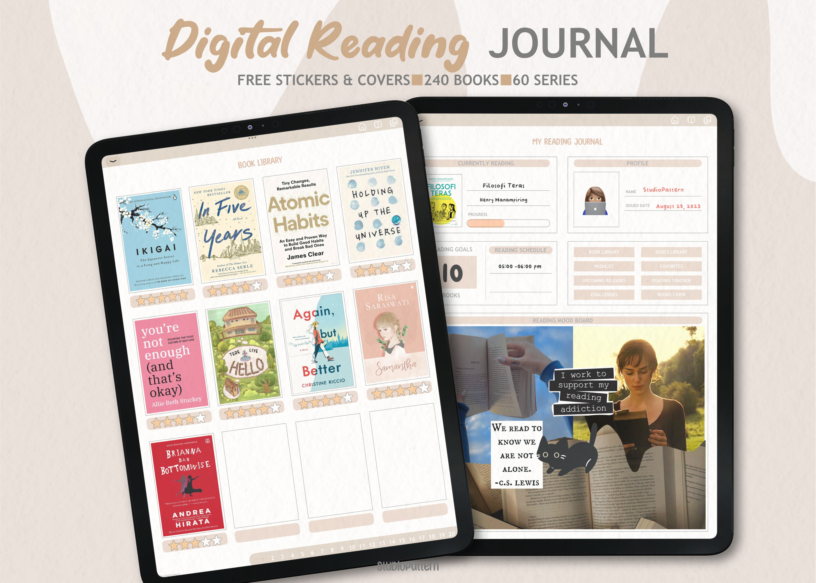Digital Reading Journal Hyperlink PDF