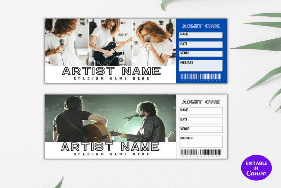 Editable Ticket Canva