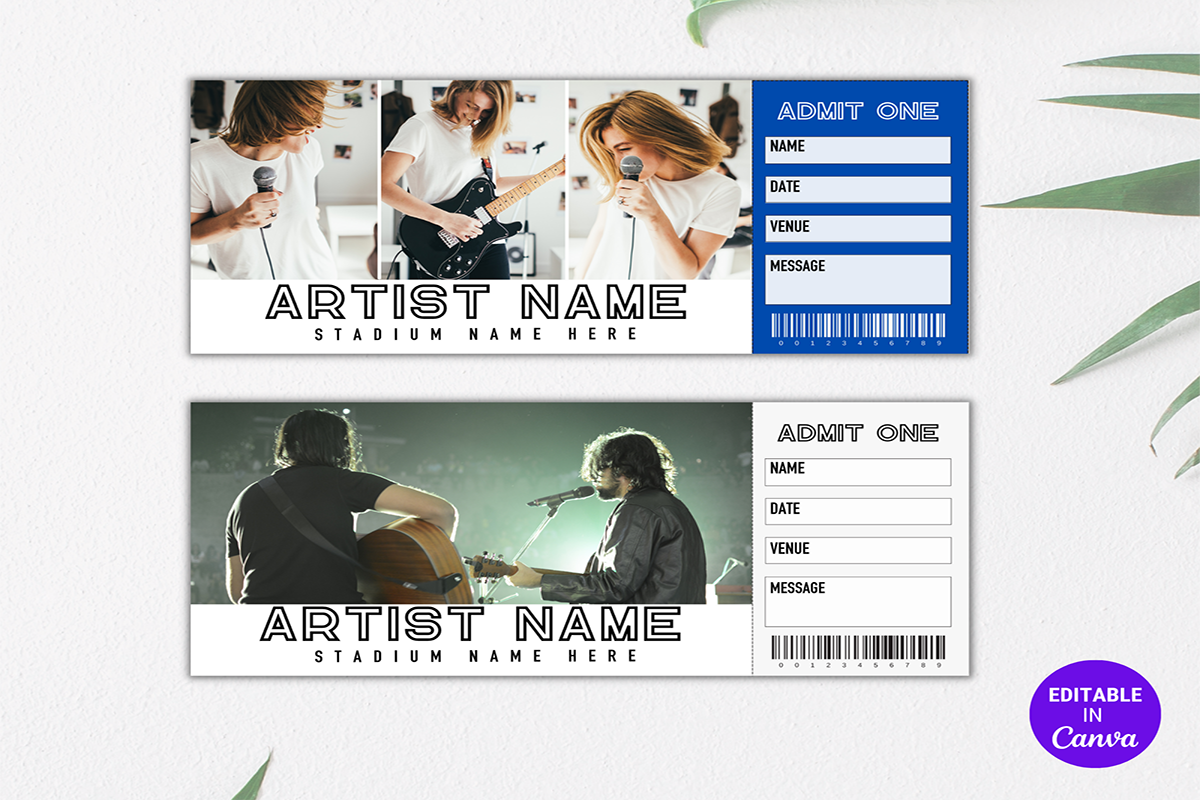 Editable Ticket Canva