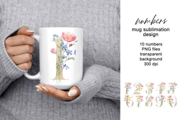 Mug Sublimation Design Gold Numbers Png Graphics