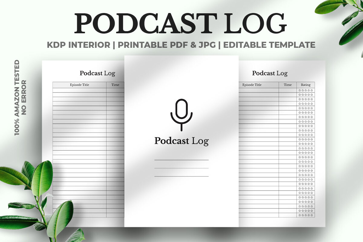 Podcast Log Kdp Interior Graphic by M9 Design · Creative Fabrica