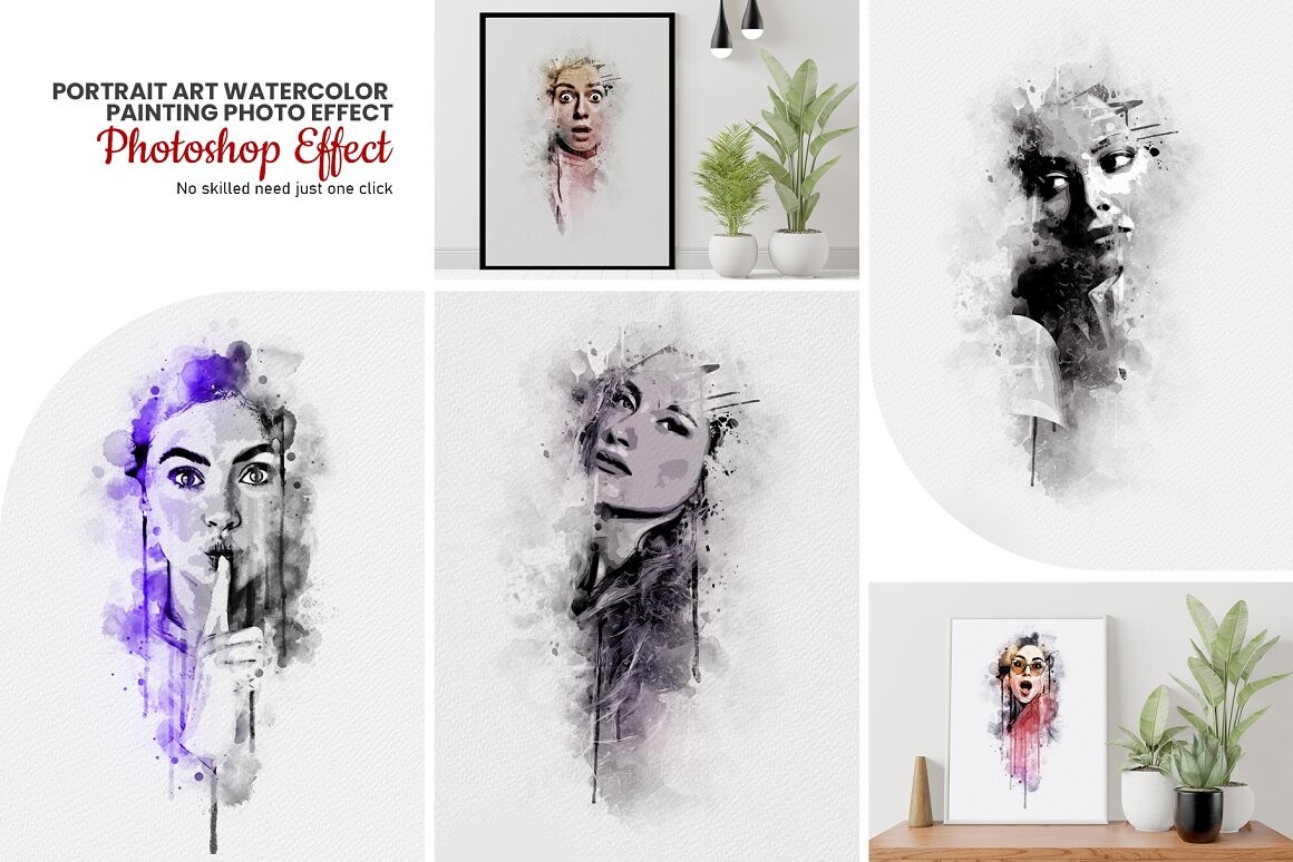 Portrait Art Photo Effect Painting Graphic by mristudio · Creative Fabrica