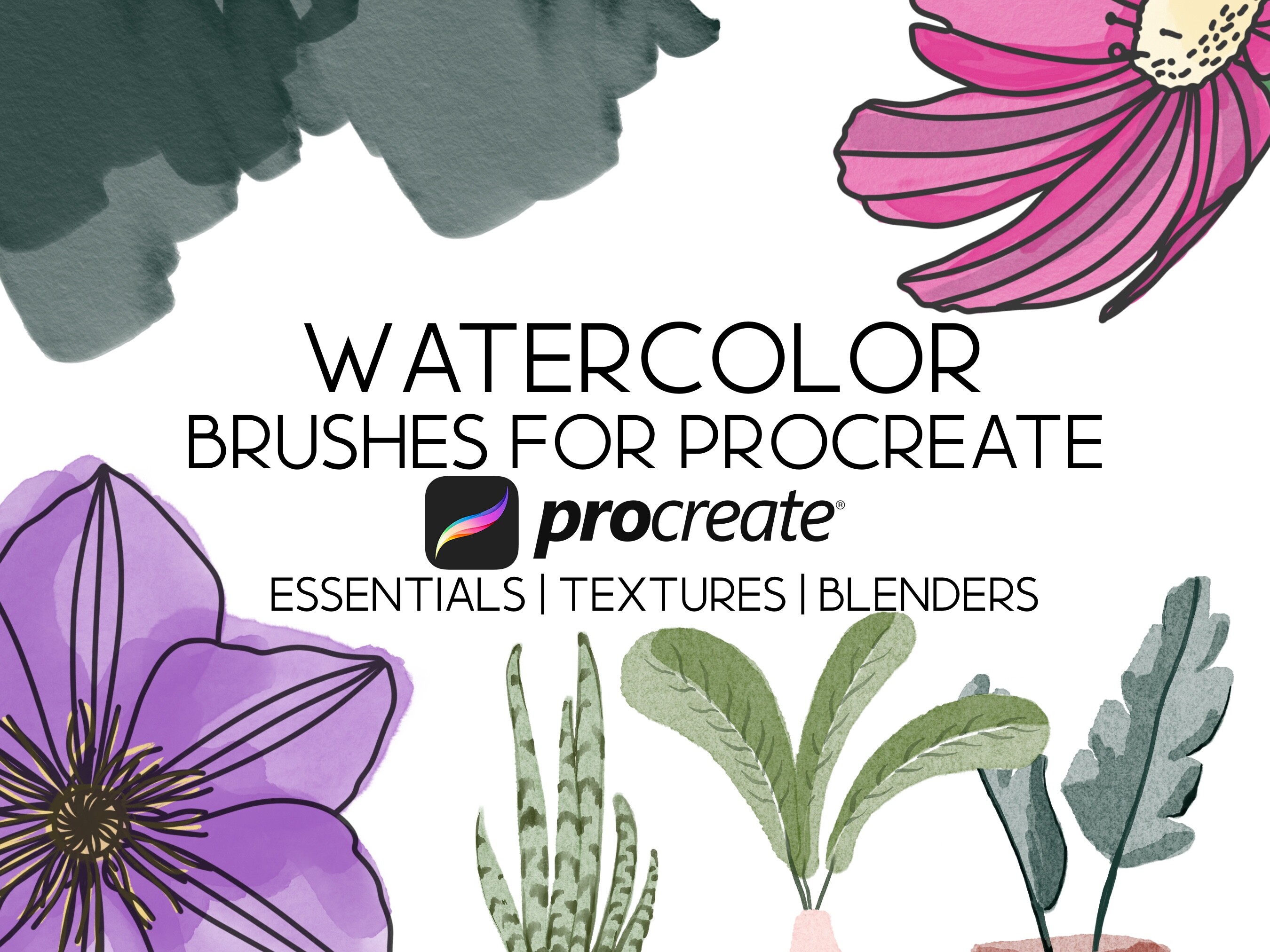 Procreate Watercolor Brush Set Graphic by HalieKStudio · Creative Fabrica