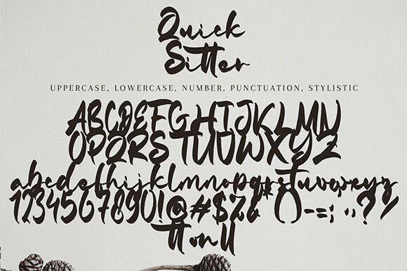 Quick Sitter Font PNG with transparent background - Preview 5