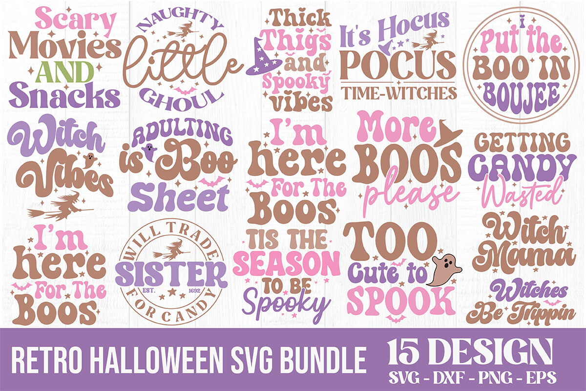 Retro Halloween SVG Bundle Graphic by creativemomenul022 · Creative Fabrica