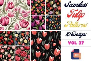 Whimsy Tulip Patterns Graphic by Ranya Art Studio · Creative Fabrica