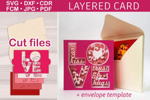 3d Tunnel Layered Card With Envelope Svg Graphics