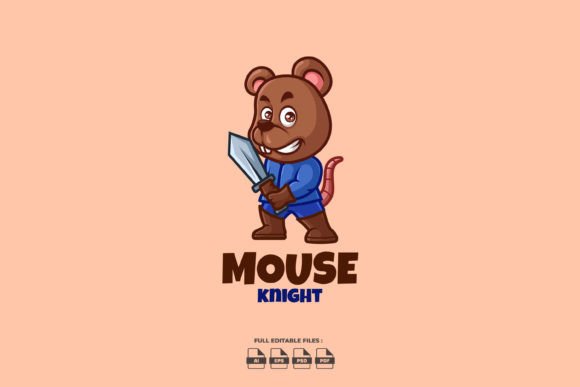 Mouse Knight Cartoon Logo