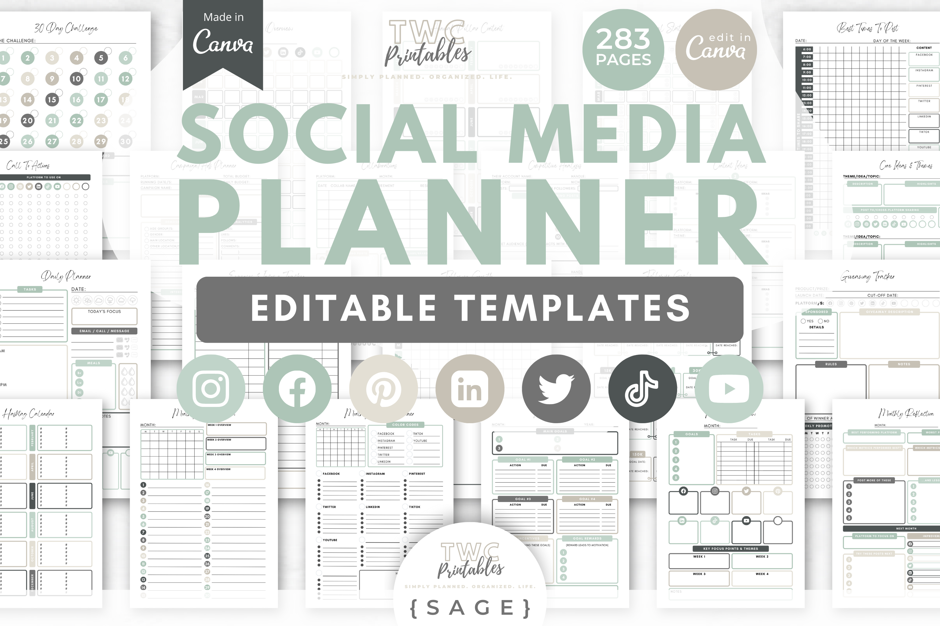 Social Media Planner Canva Templates 6