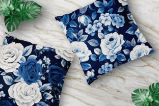 Vintage Navy Roses Digital Papers Graphic by Pattern Universe ...