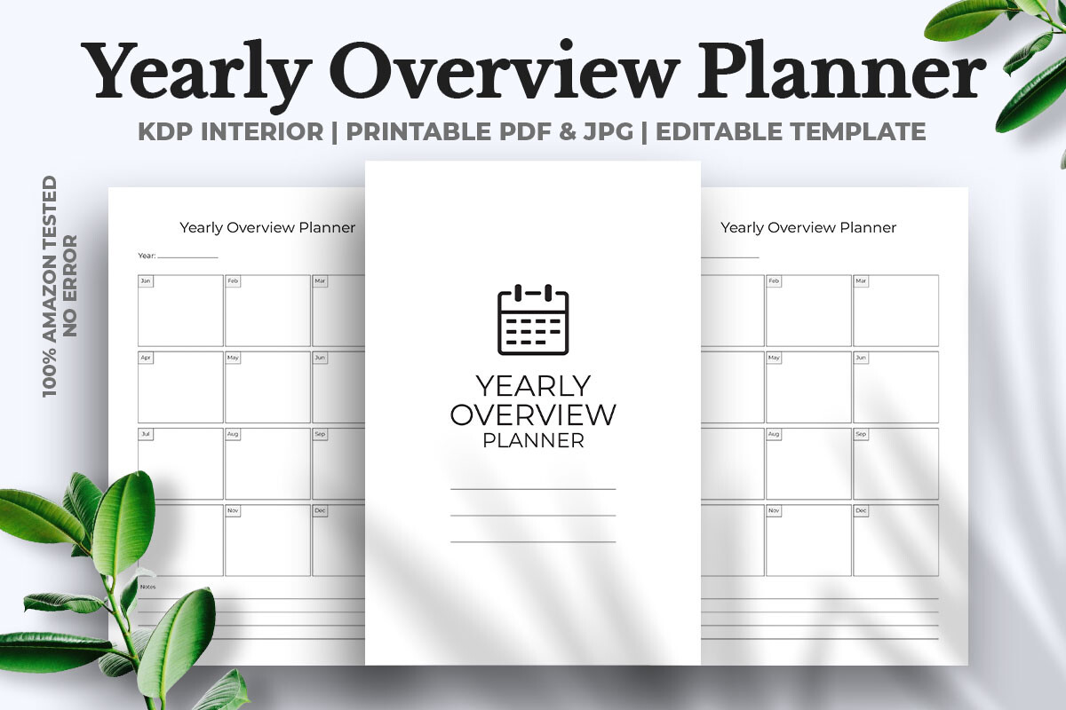 Yearly Overview Planner Kdp Interior Graphic by M9 Design · Creative ...
