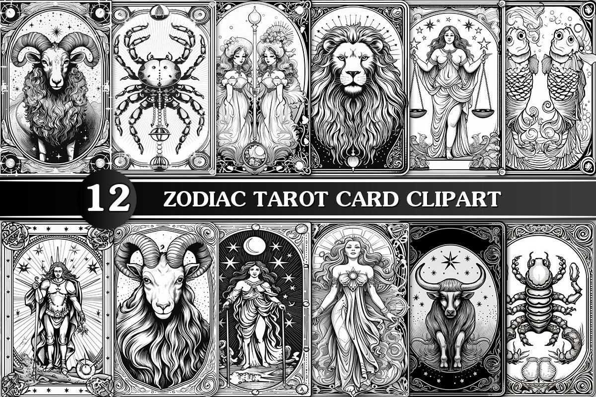 Zodiac Tarot Card Sublimation Clipart