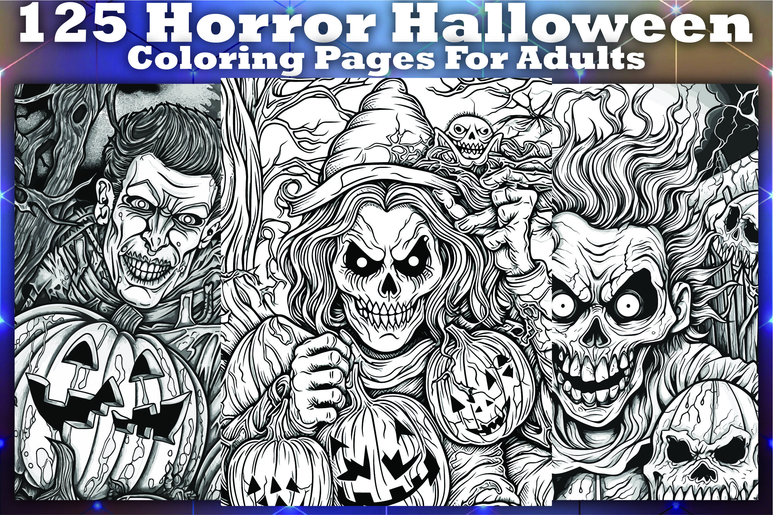 125Horror Halloween Coloring Pages Vol-1
