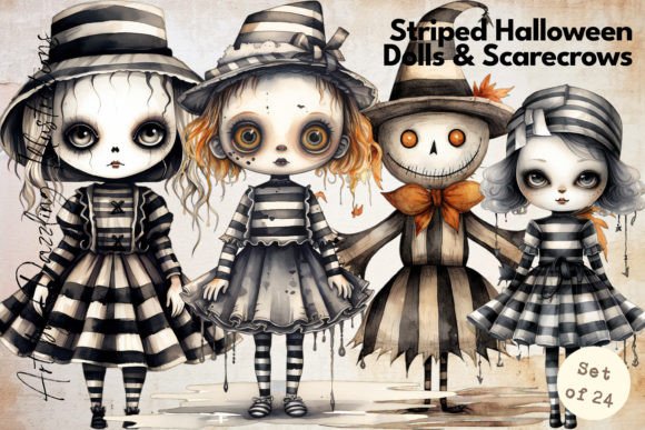 Halloween Gothic Dolls and Scarecrows