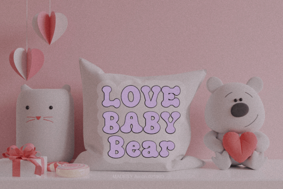 Retro Baby Font PNG with transparent background - Preview 2