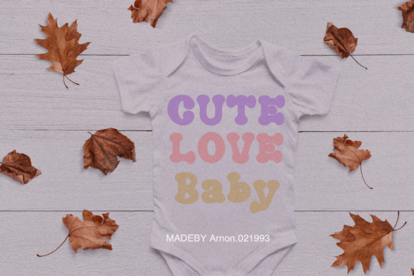 Retro Baby Font PNG with transparent background - Preview 4