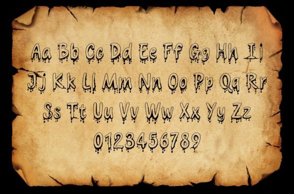 Halloween Drip Font PNG with transparent background - Preview 1