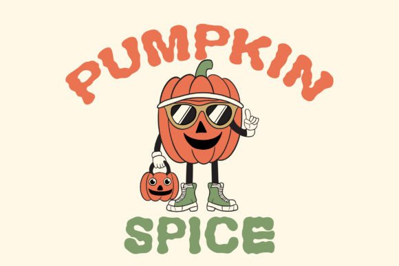Retro Pumpkin Font PNG with transparent background - Preview 1