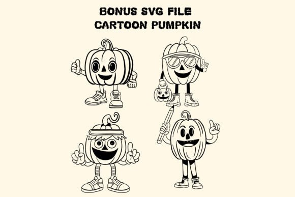 Retro Pumpkin Font PNG with transparent background - Preview 3