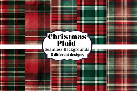 Christmas Red & Green Plaid Backgrounds Gráfico Planos de Fundo Por Laura Beth Love