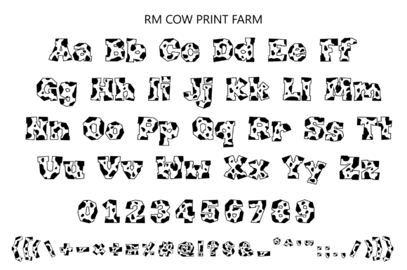 Cow Print Farm Font - Preview 1