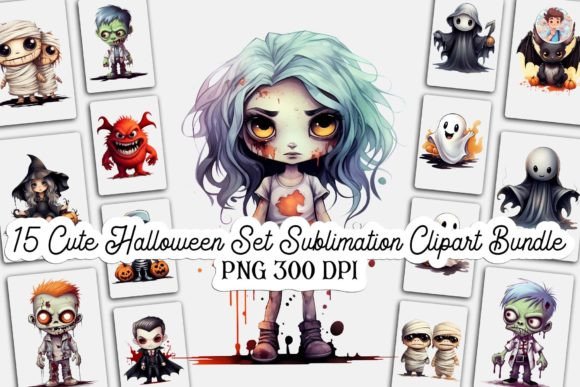 Cute Halloween Set Sublimation Bundle Graphic by Lloy Design · Creative ...