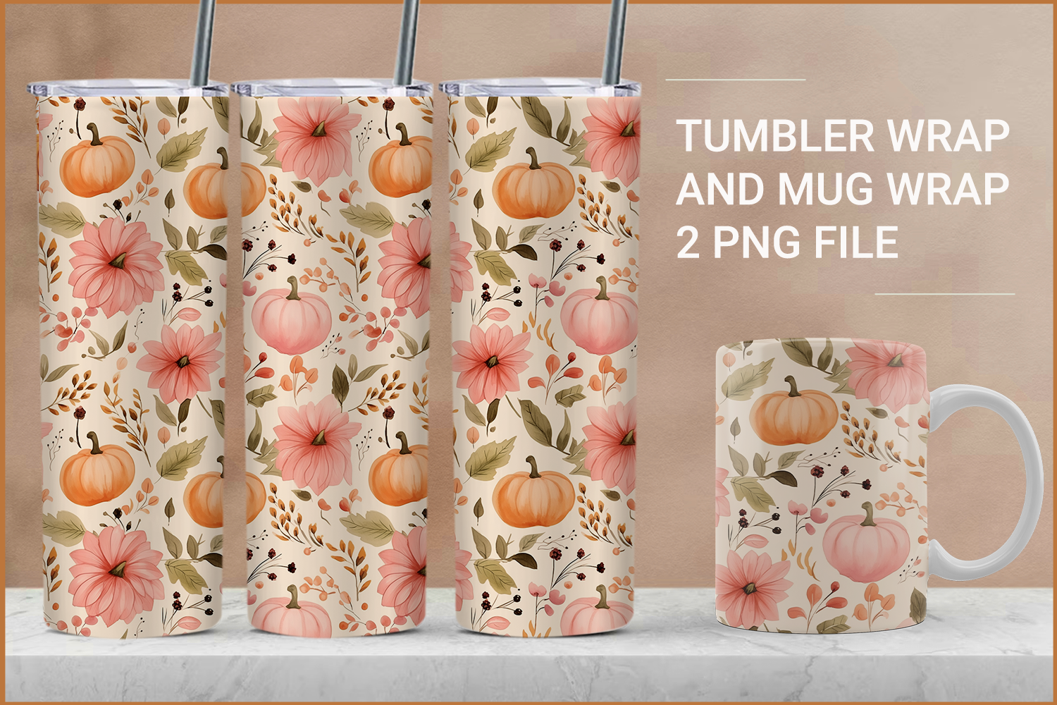 Fall Tumbler Wrap, Fall Sublimation Mug