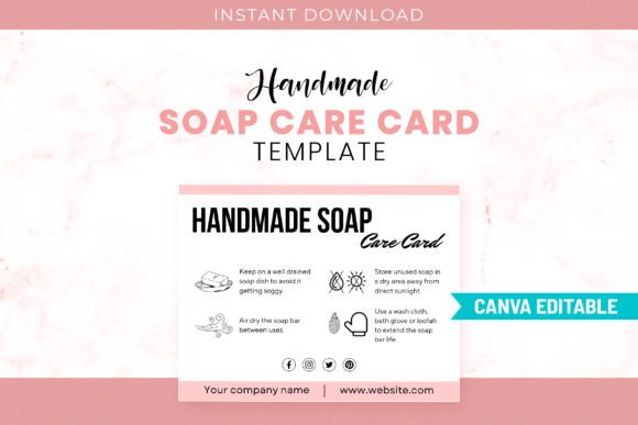 Handmade Soap Care Card, Canva Cards