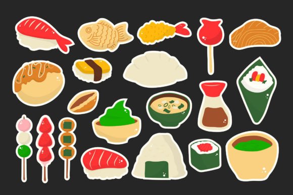 Japanese Food Illustration Set