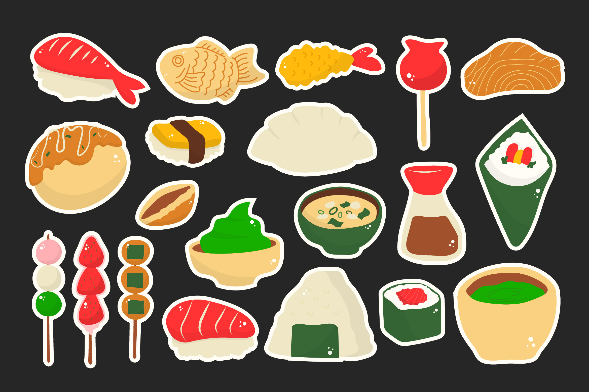 Japanese Food Illustration Set