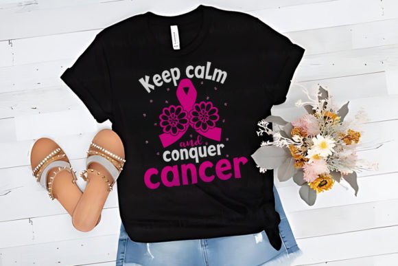 Keep Calm Breast Cancer T Shirt Design Illustration Designs de T-shirts Par TypoTee Creations