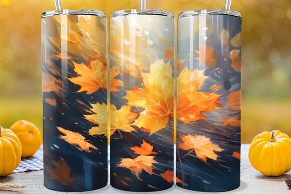 Maple Leaf Fall Tumbler Wrap Graphic by Digital Nest Egg · Creative Fabrica