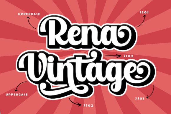Rena Font PNG with transparent background - Preview 1