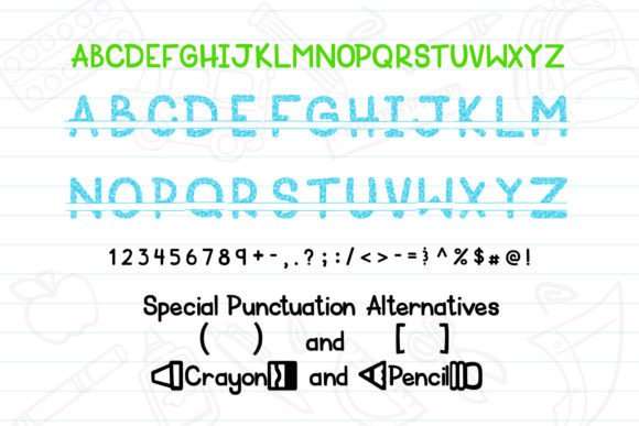 Schoolish Monogram Maker Font PNG with transparent background - Preview 1
