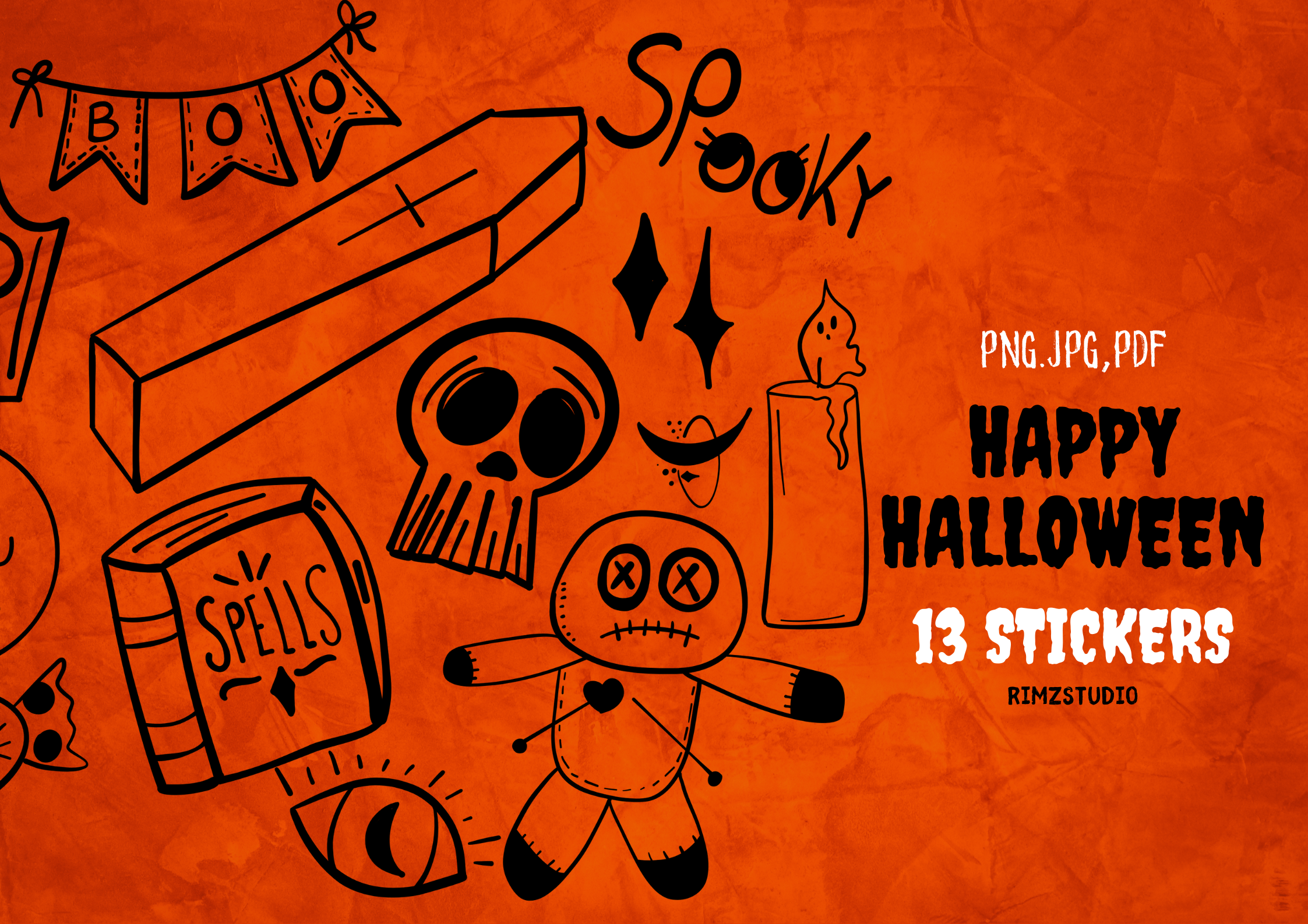 Spooky Halloween Stickers Printable Pack