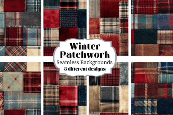 Winter Patchwork Plaid Quilt Backgrounds