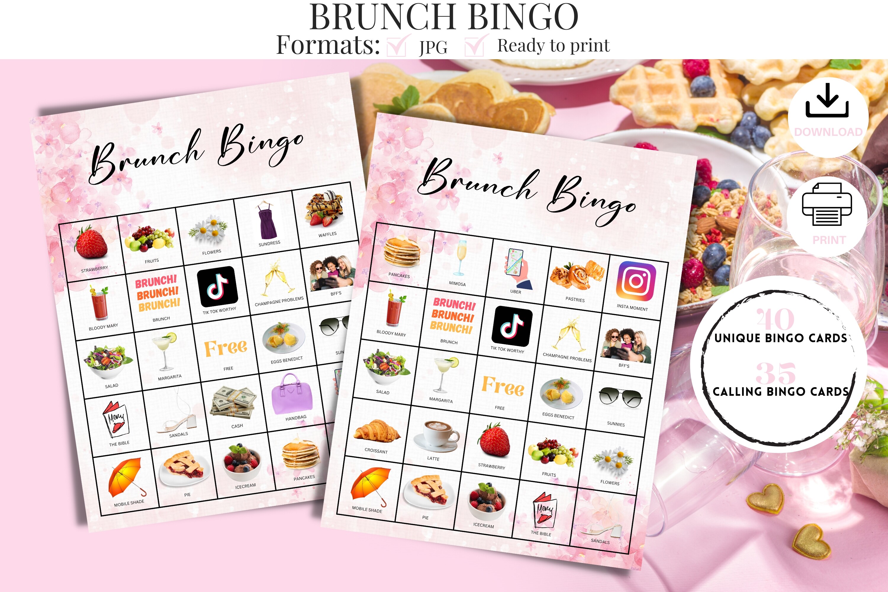 Brunch Bingo Games Printable