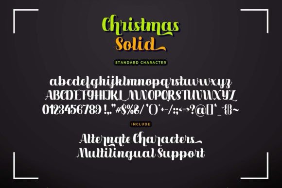Christmas Solid Font PNG with transparent background - Preview 6