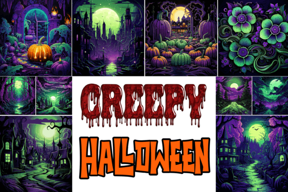 Creepy Halloween Background Bundle