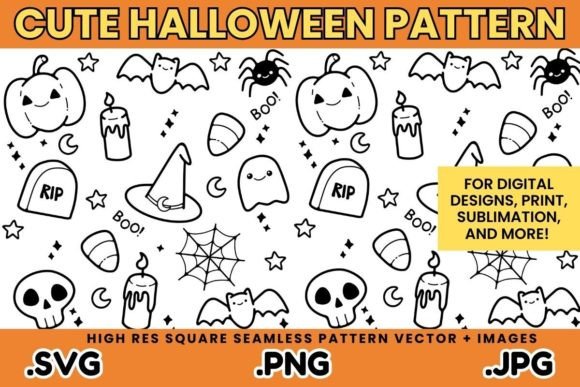 Cute Halloween Pattern SVG
